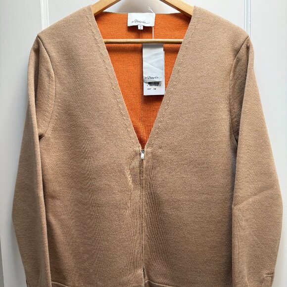 3.1 PHILLIP LIM -Double Face Wool Zip-Front Cardigan -Size Medium - Picture 3 of 8